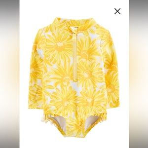 Oshkosh Carters Baby girl 2 one-piece swimsuits and hat